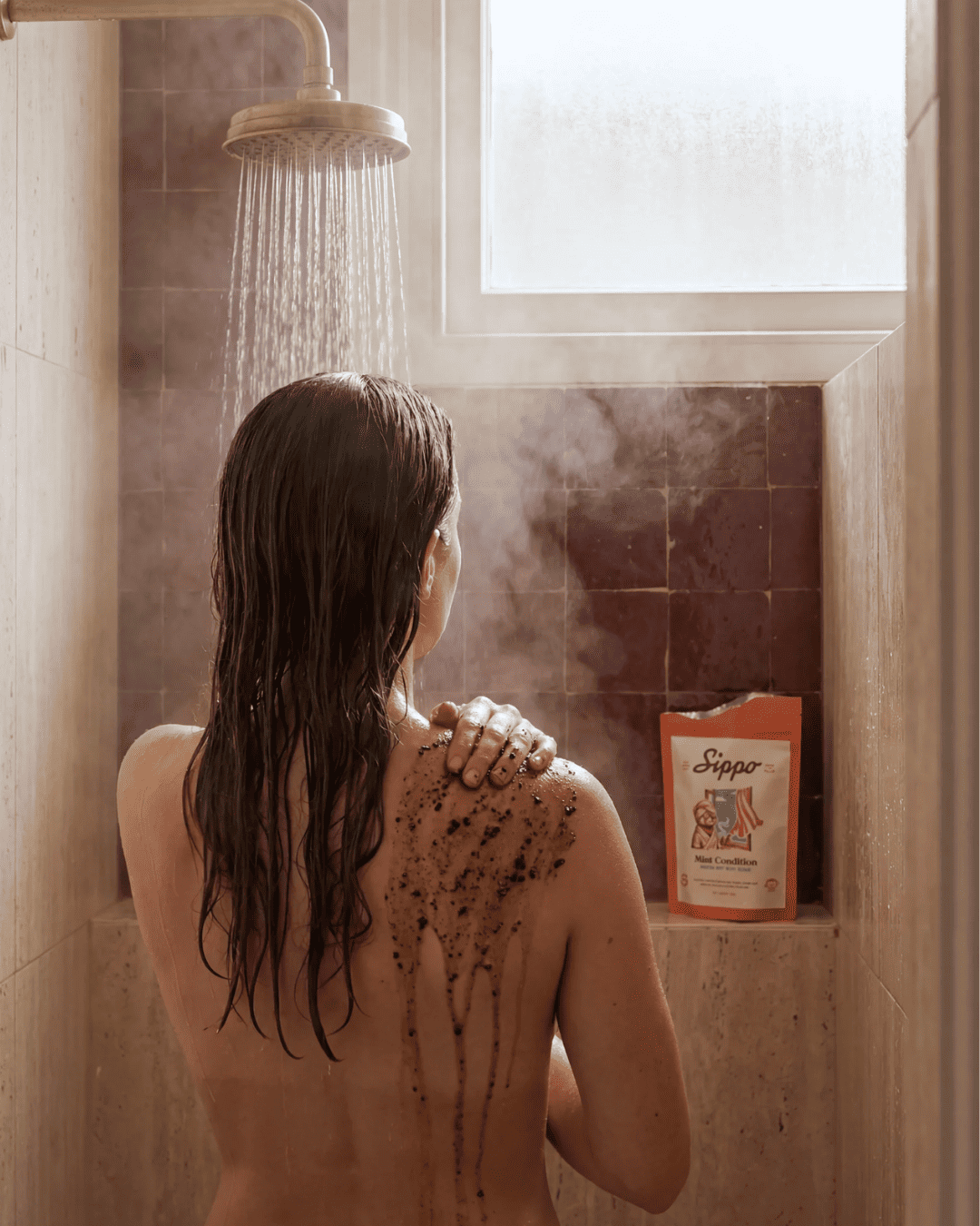 Scrubbing in the shower