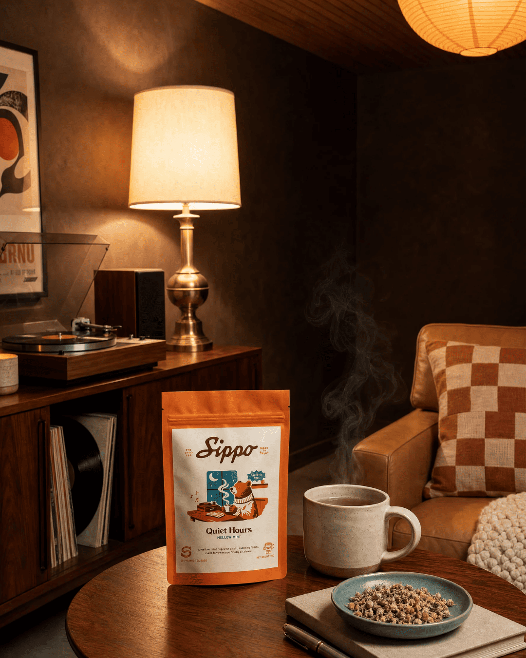 A quiet evening with a record on and Quiet Hours brewing